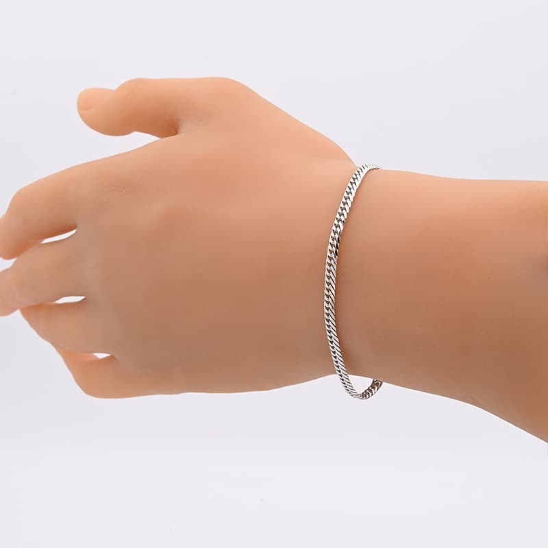 PT850(プラチナ) 喜平ブレスレット 6面ダブル 10.0g 18cm 新品