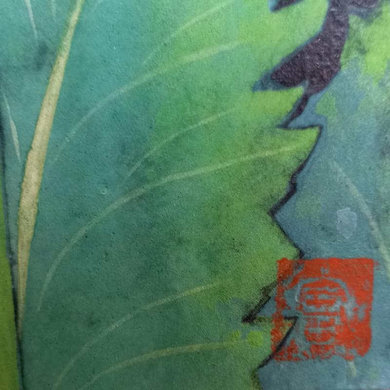 ☆黒川富士雄☆「芥子図」日本画 SM 印共シール未使用額！