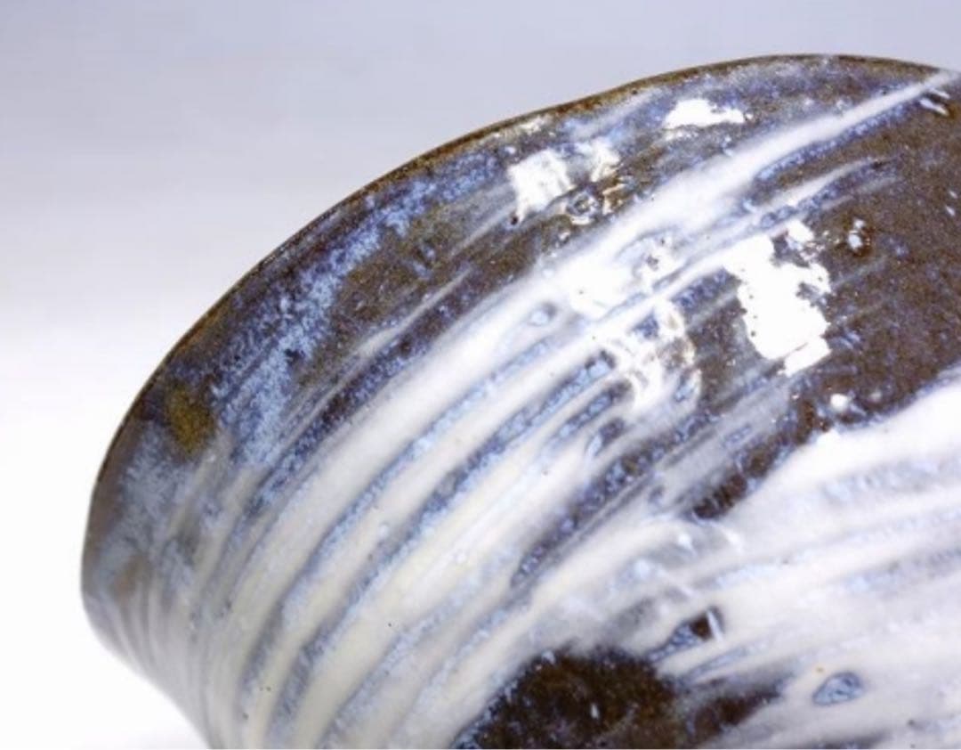 未使用 黄金崎 日高窯 三島暦 刷毛目 茶碗 抹茶碗 茶道具 化粧箱桐箱