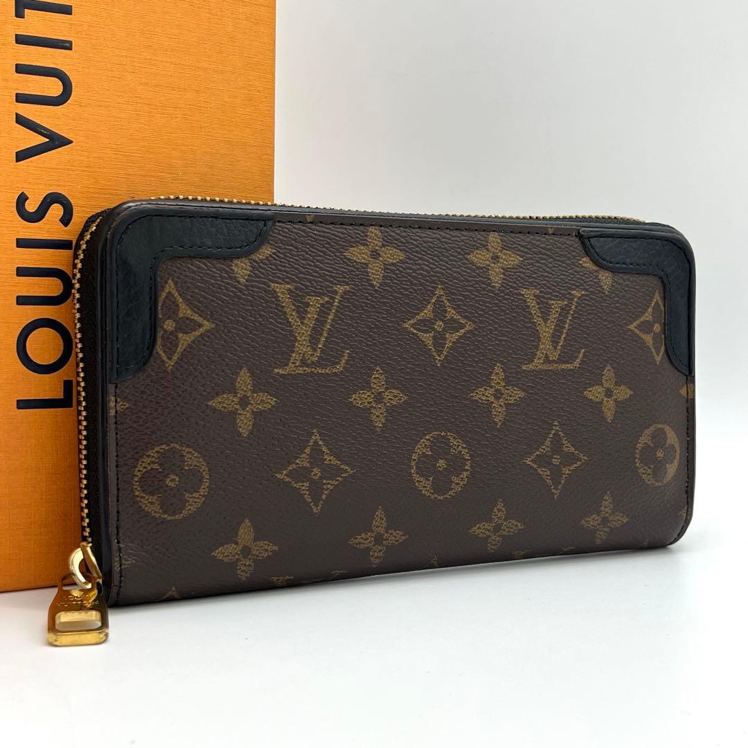 ルイヴィトン　ジッピーウォレット　モノグラム　レティーロ　ブラック　M61855