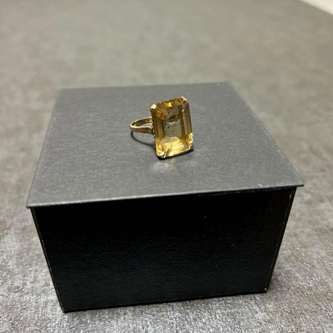 K18 ゴールドリング　イエローストーン　刻印あり