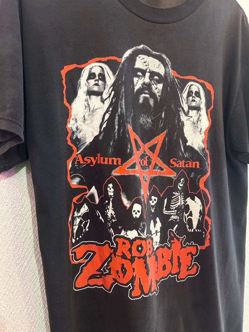 ROB ZOMBIE vintage band tee shirt 墨黒 90年代 ROB ZOMBIE ロブゾンビ 両面プリント バンドTシャツ メンズXL
