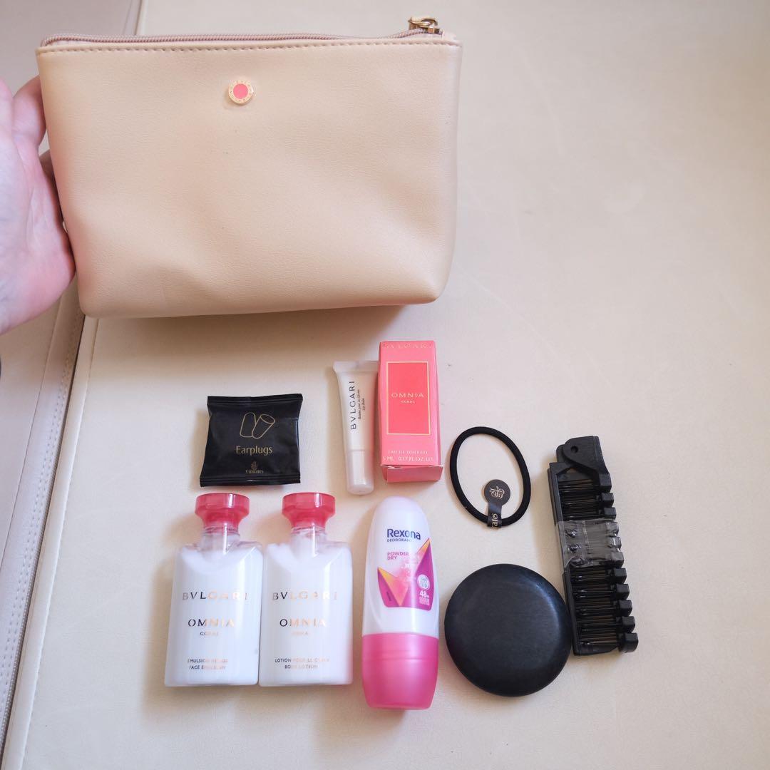 エミレーツ航空 ビジネスクラス レディースアメニティポーチ BVLGARI