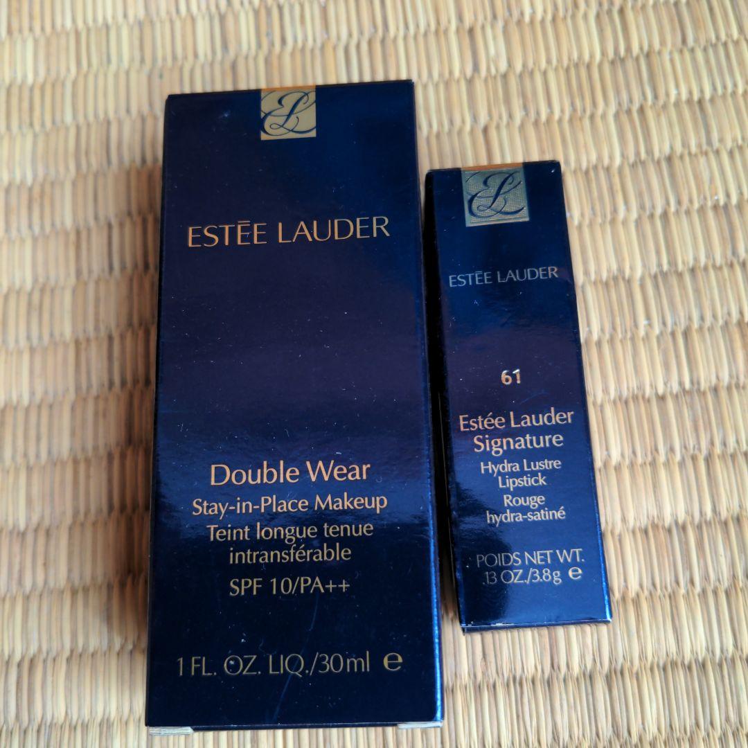 ESTEE LAUDER ダブルウェアファンデーションとリップ