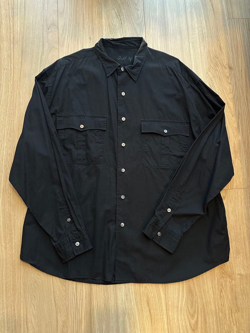 トップス porter classic ROLL UP SHIRTS BLACK