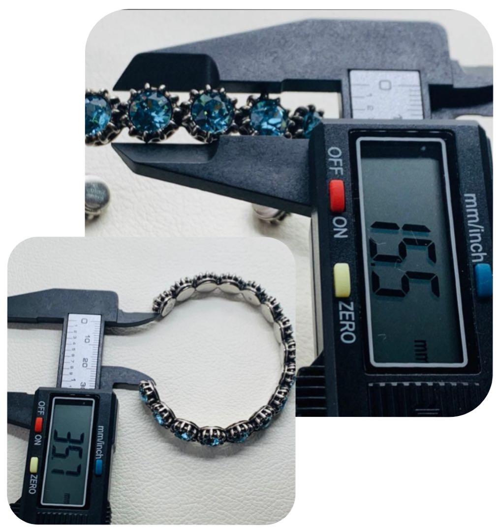美品 グッチ キャット バングル ブルー ビジュー ブレスレット サイズ