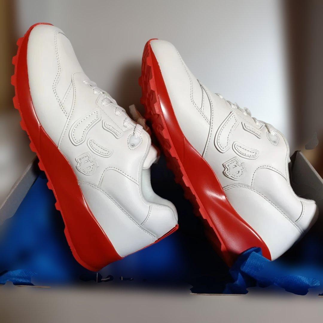 未使用 メンズ SANGACIO にゅ スニーカー27cm 赤 白