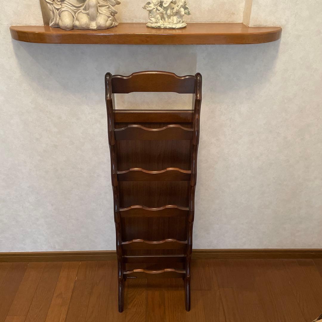 カリモク家具　コロニアルスリッパラックウォールナット　アンティーク