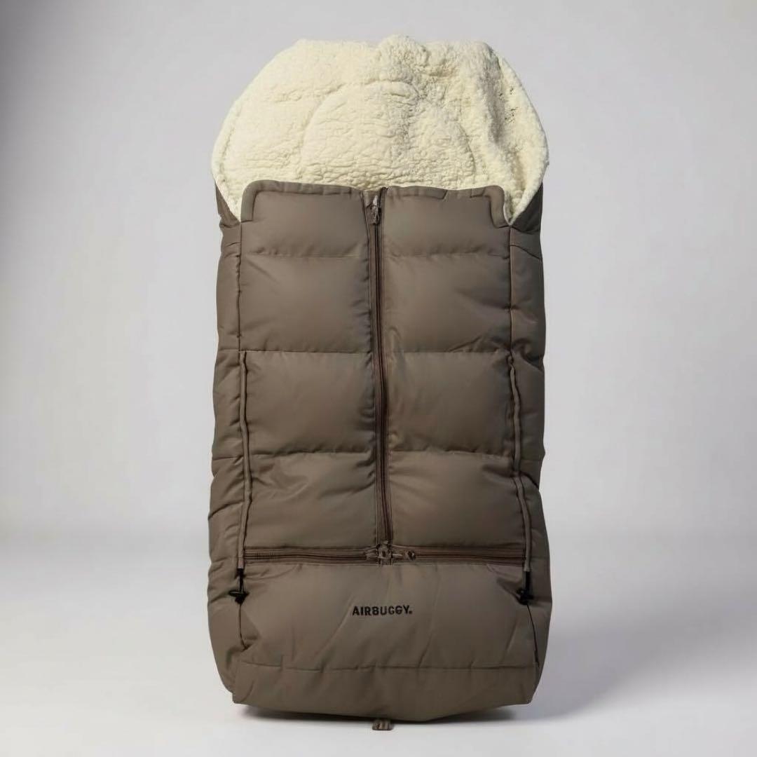 【美品】エアバギー フットマフ ベーシックライン ダウン ベージュウッド