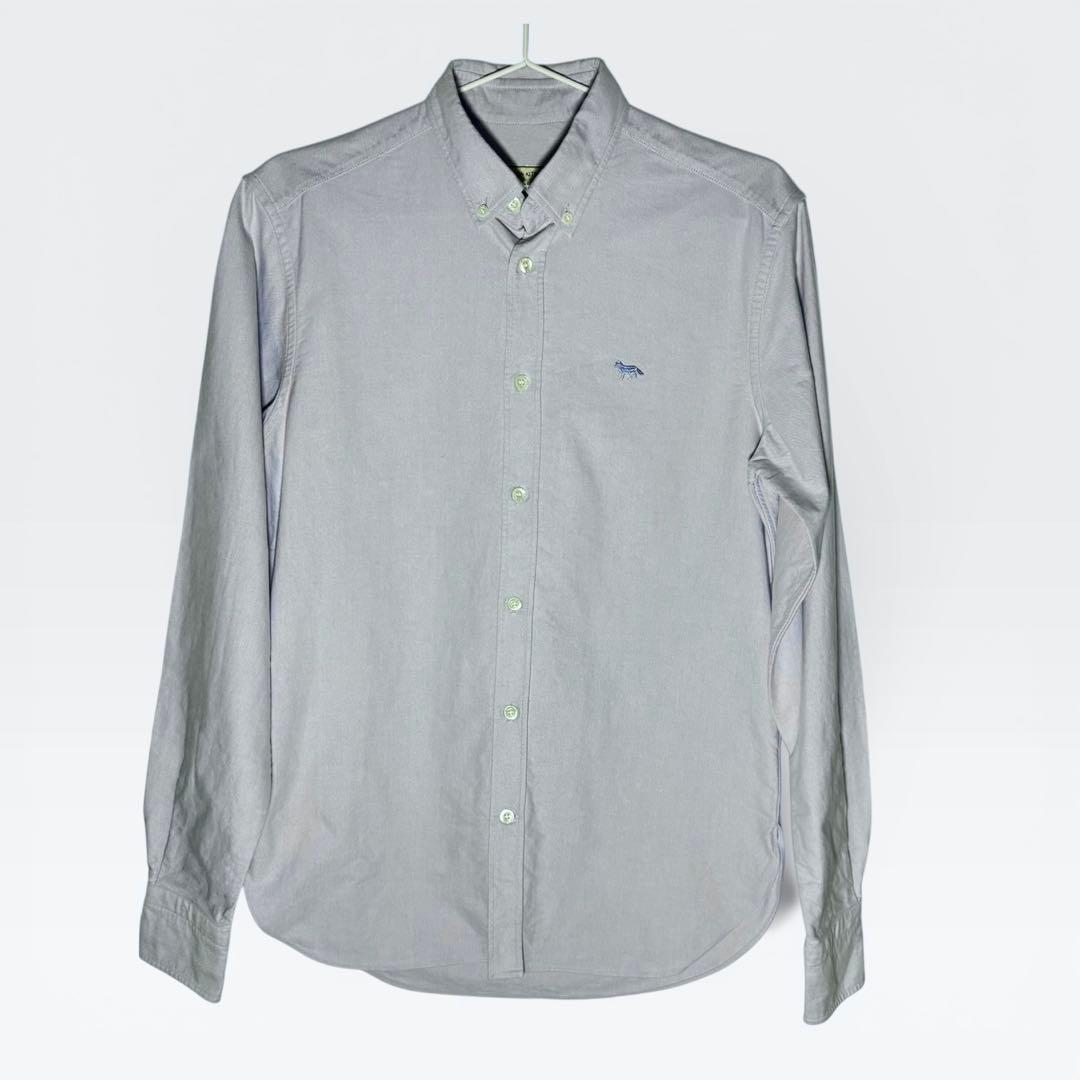 メゾンキツネ オックスフォードシャツ フォックスパッチ ブルー イタリア製 38