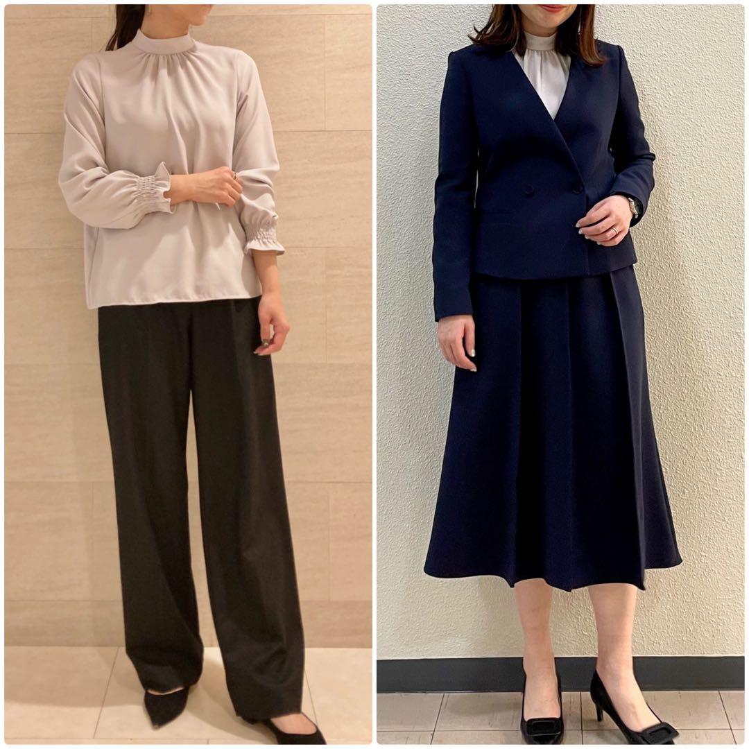 theory luxe 23SS 袖口ギャザースタンドカラーブラウス グレージュ