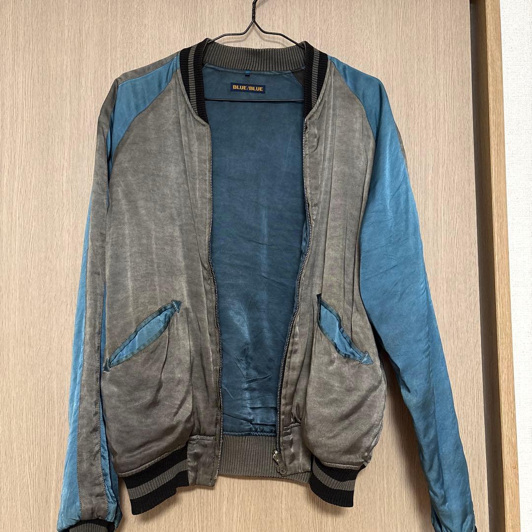 ブルーブルー BLUE BLUE × OKURA 虎刺繍 スカジャン グレー 青 - メルカリ