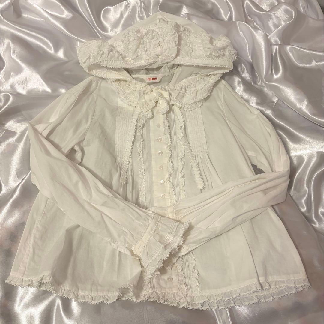 ピンクハウス フード付きブラウス 長袖