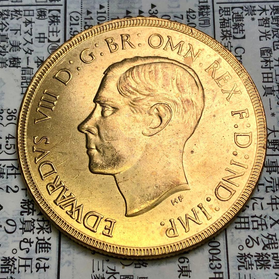 古銭幣　イギリス 1937年 エドワード8世 聖ジョージ退治デザイン  イギリス 1937 エドワード8世 Medal 銀貨 PCGS PR64 Ag RE DRG Obv