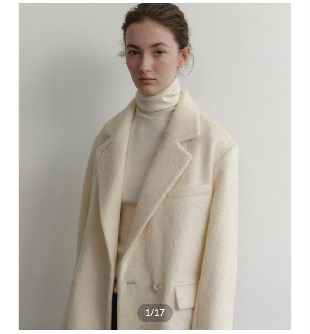 【新品未使用】Na.e ウールアルパカシャギーコート TOMORROWLAND｜ウールアルパカシャギー ダブルブレストコート