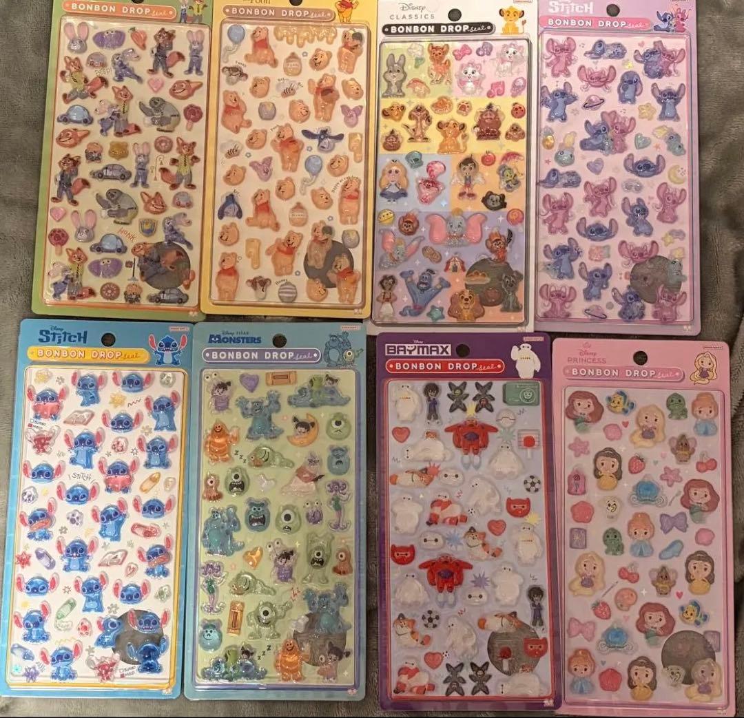 24時間以内発送 ディズニー ボンボンドロップシール 第2弾 8種セット 購入後24時間以内発送〉ディズニー 新作 ボンボンドロップ シール ミニ