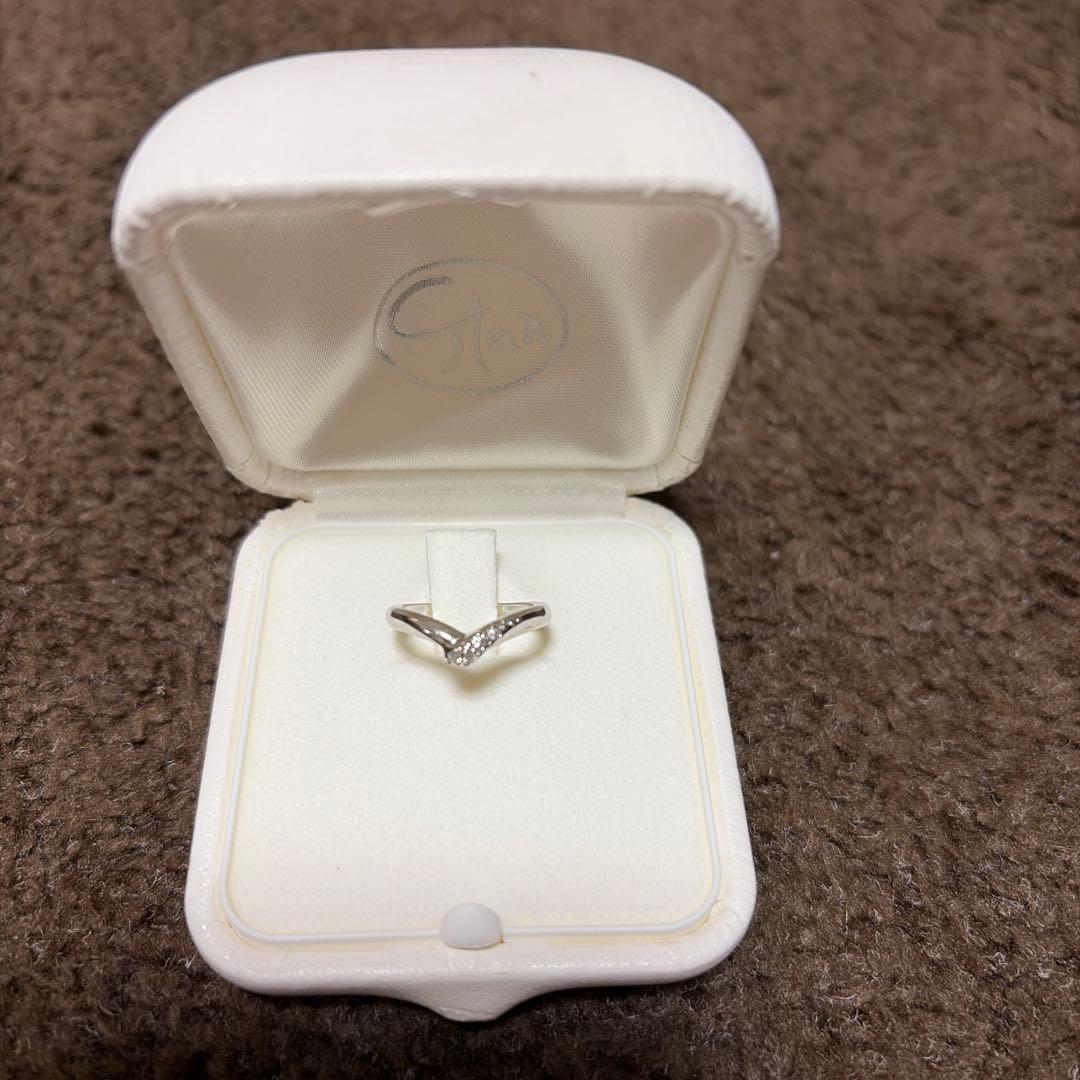 スタージュエリー Pt950ダイヤピンキーリング 5号