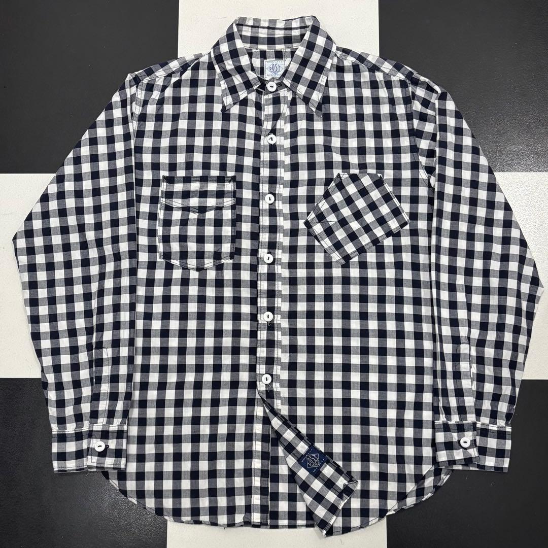 美品 ポストオーバーオールズ チェック ワーク シャツ S work shirt
