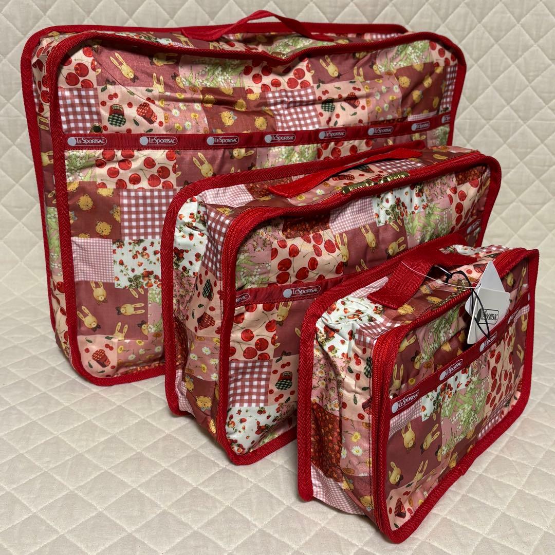 レスポートサック × ピンクハウス パッチワーク パッキングポーチ 3点