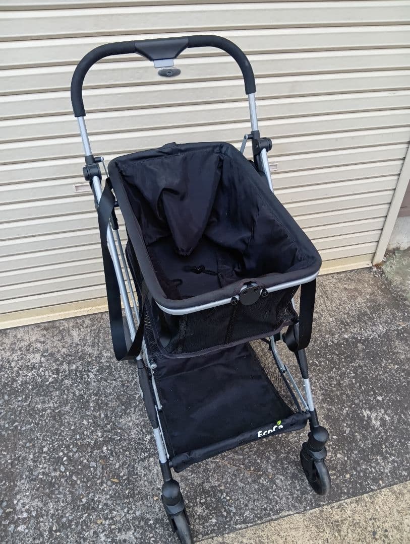 EcoCa 　エコカ　折りたたみ式ショッピングカート ブラック