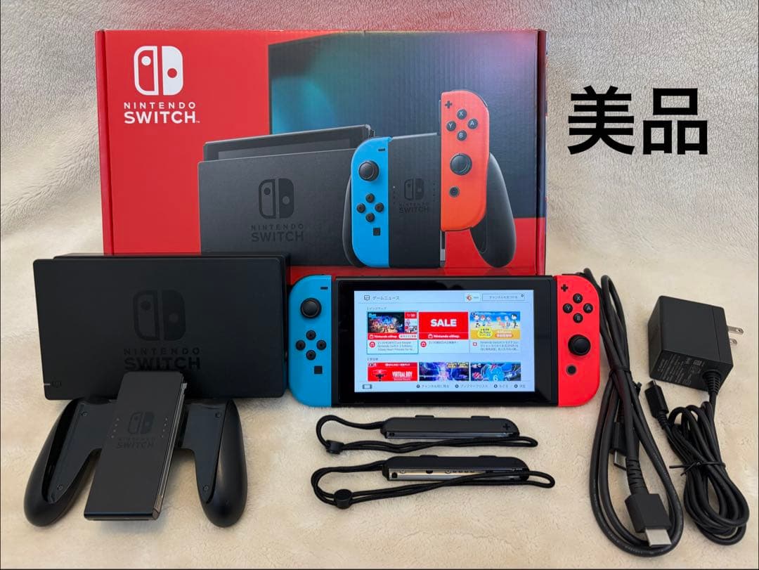 美品Nintendo Switch 本体セット赤/青 Joy-Con