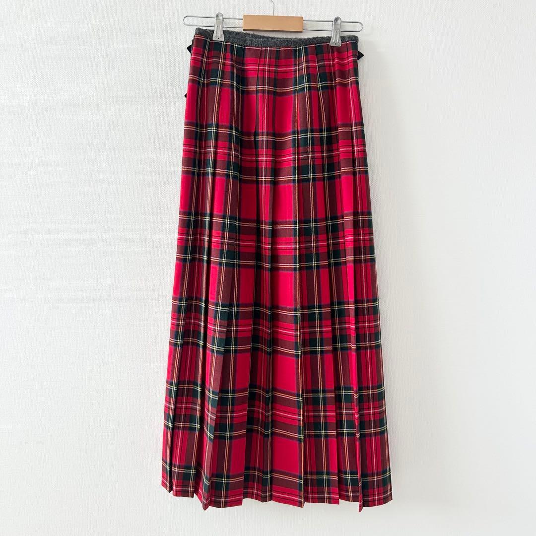 オニールオブダブリン 巻きスカート 赤 チェック ロング 38 - メルカリ