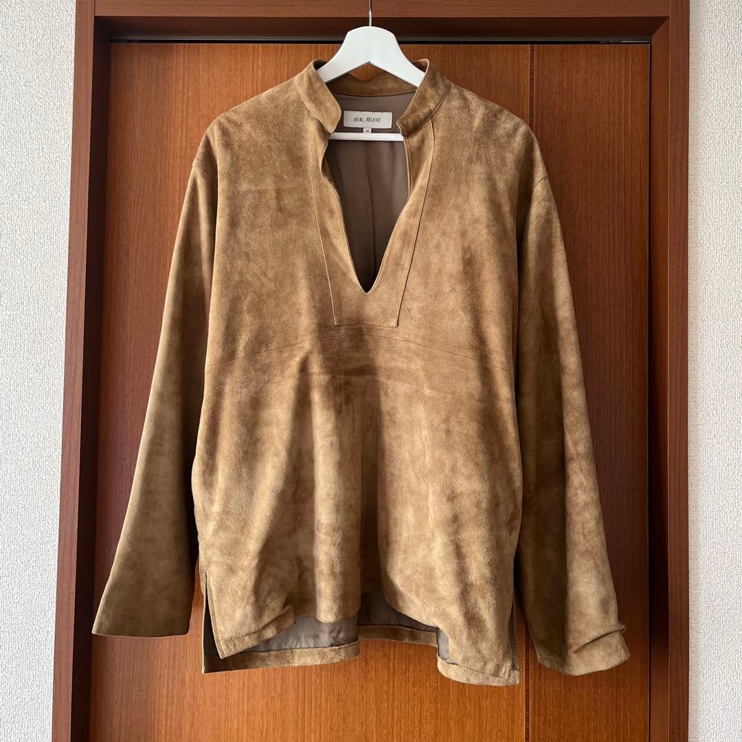 VAINL ARCHIVE/ヴァイナルアーカイブ　スウェード　プルオーバー　革