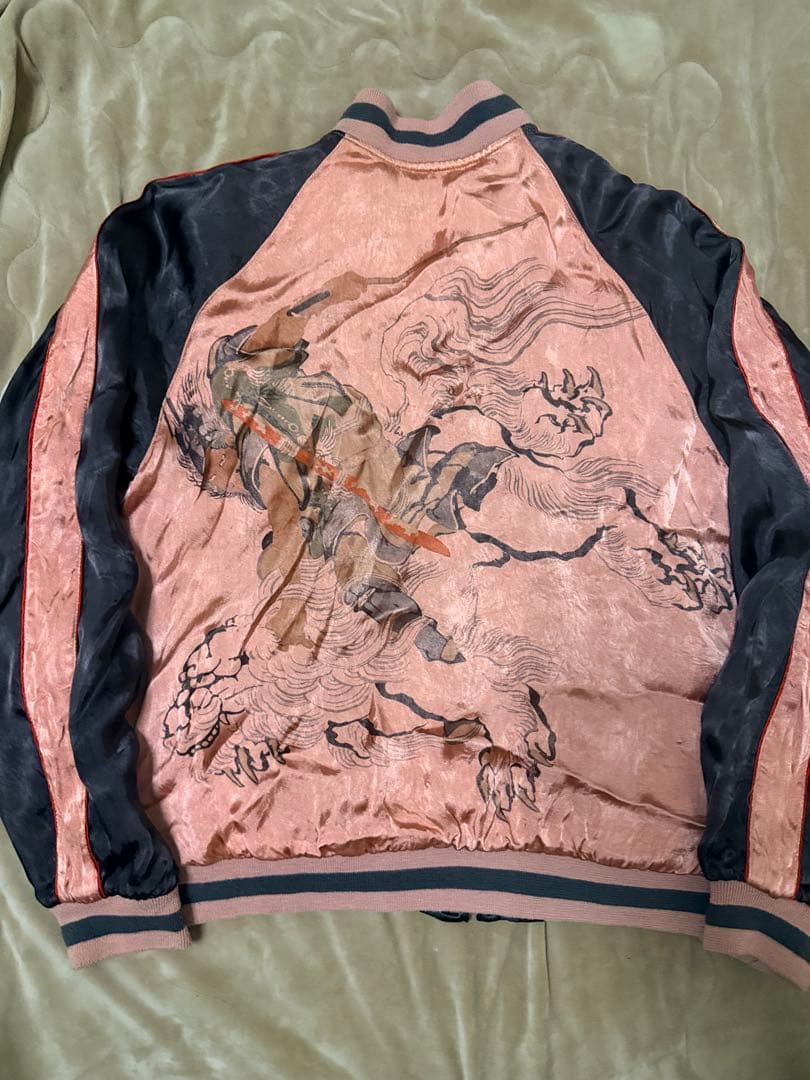 ２面用 japan script ライオン 虎日本限定スカジャン vintage