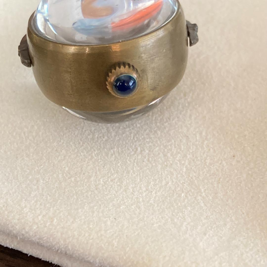 稼働品】OMEGA オメガ クリスタルボール 懐中時計 手巻き 裏スケルトン