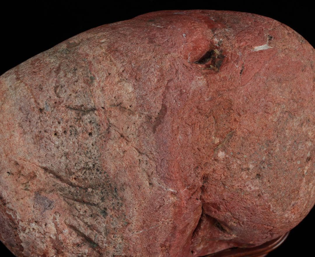 赤玉石 赤石 碧玉 在銘台座付 2.3kg 鑑賞石 原石 天然石 飾石