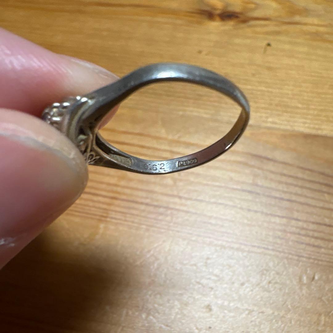 Pt900 ダイヤモンド 0.62ct D0.09 リング 総重量5g プラチナ