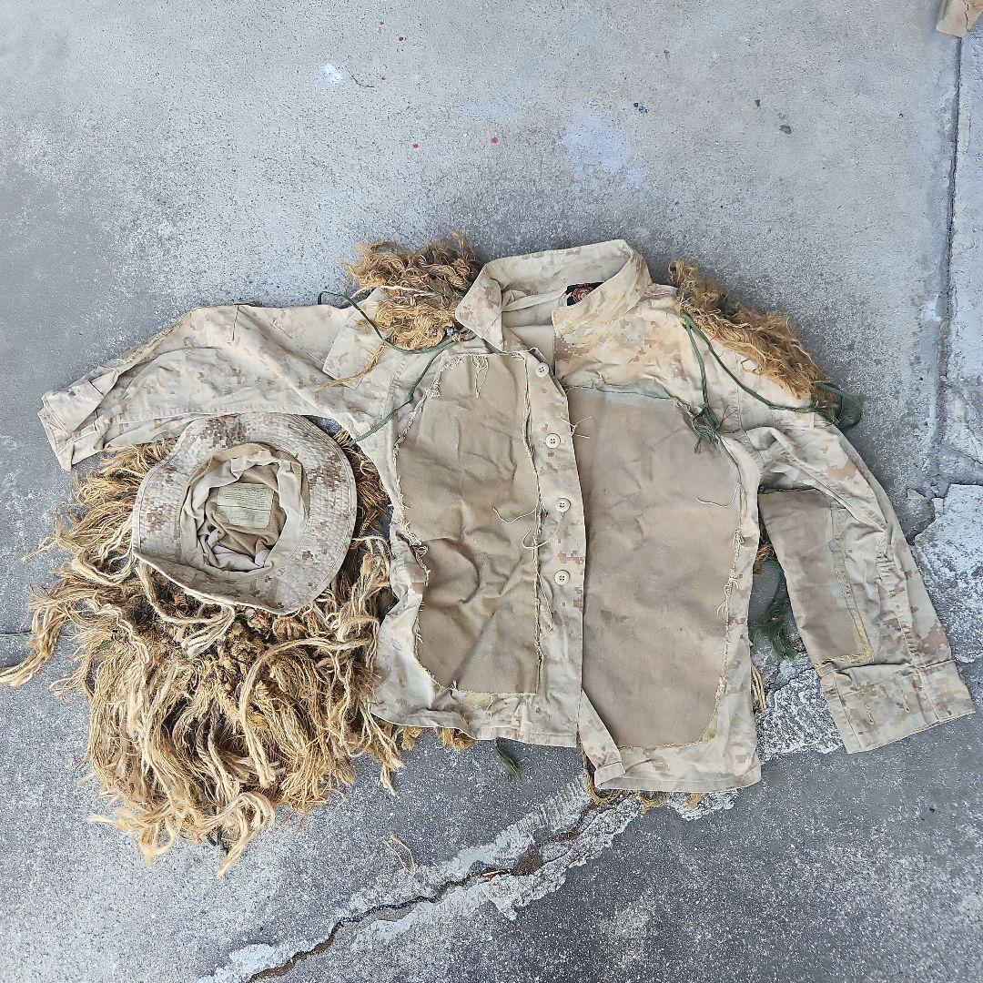 海兵隊実物・ギリースーツ&ハットのセット