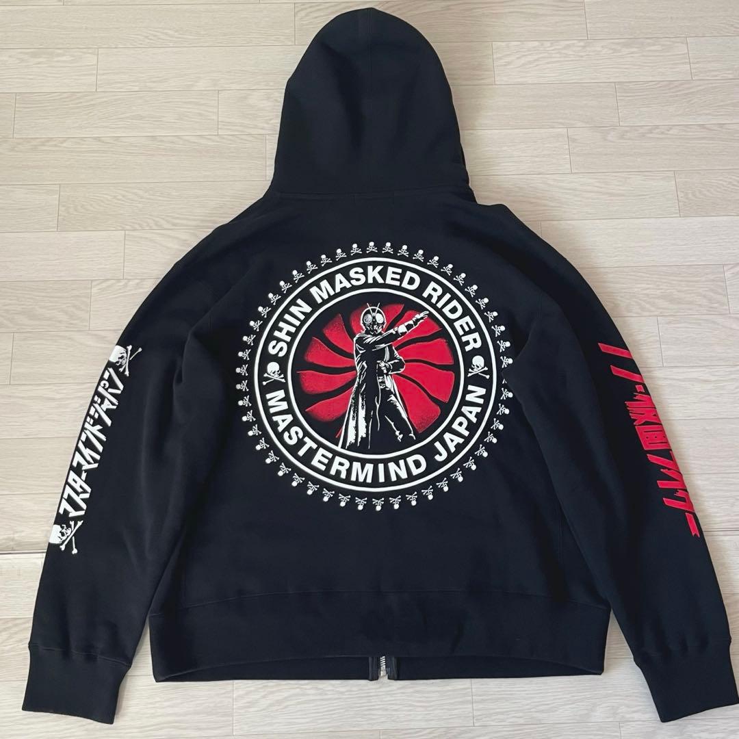 希少 シン・仮面ライダー×マスターマインドジャパン フルジップパーカー S 黒赤