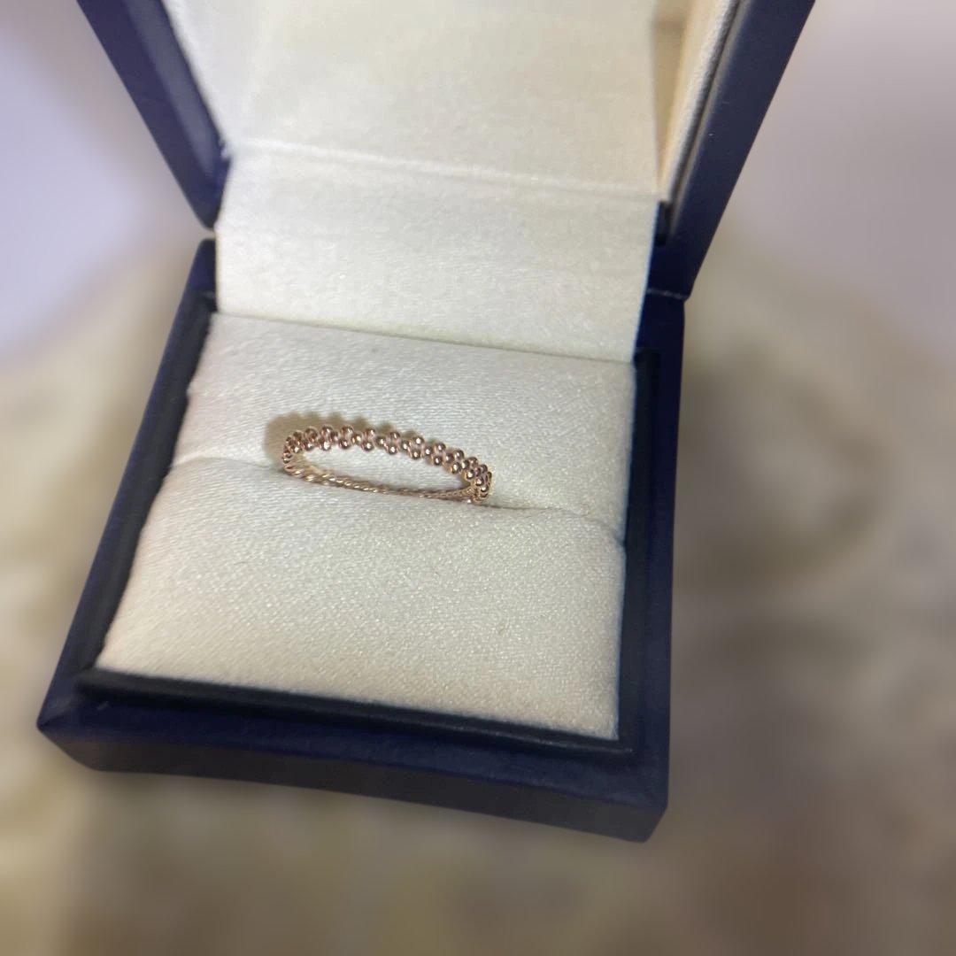 アガットピンキーリング4号ビーズデザインリング