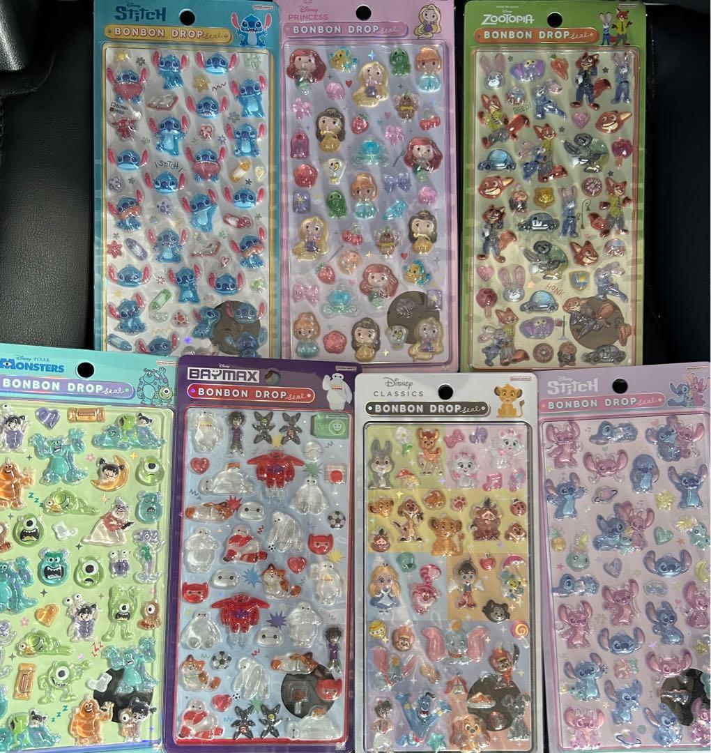 ディズニー ボンボンドロップシール ７枚　正規品