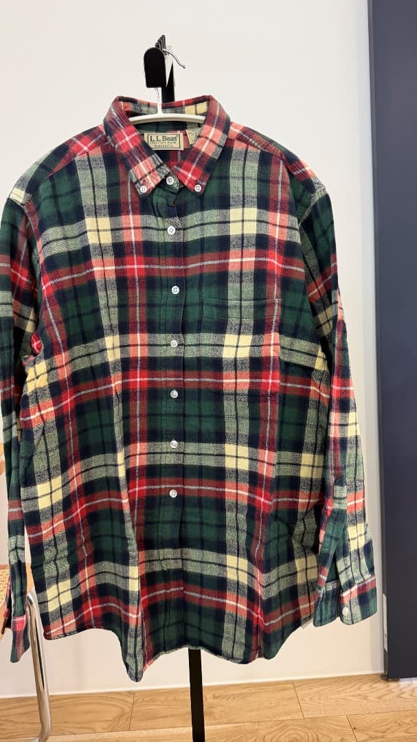 homspun 長袖シャツ 水色ボーダー フリル