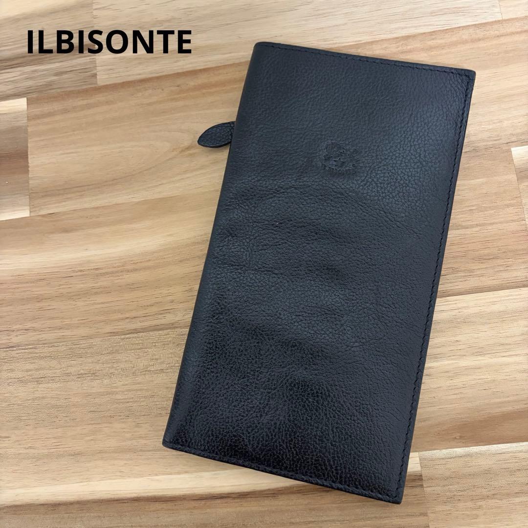 【ILBISONTE】イルビゾンテ　レザー　ロゴ刻印　長財布
