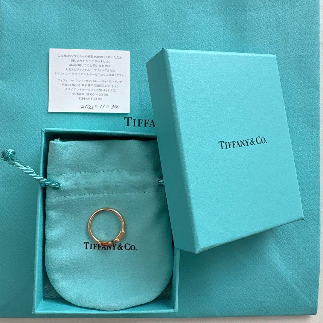 Tiffany & Co. Tワイヤーリング 8号 Au750 K18