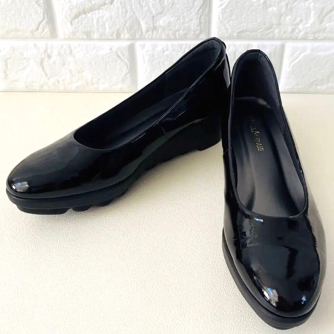 【極美品✨】ヒルズアベニュー プレーンスマートウェーブソール パンプス 24cm