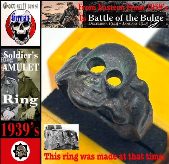 1939’s～★ドイツ国防軍陸軍★Skull Bone Ring★ ミリタリー