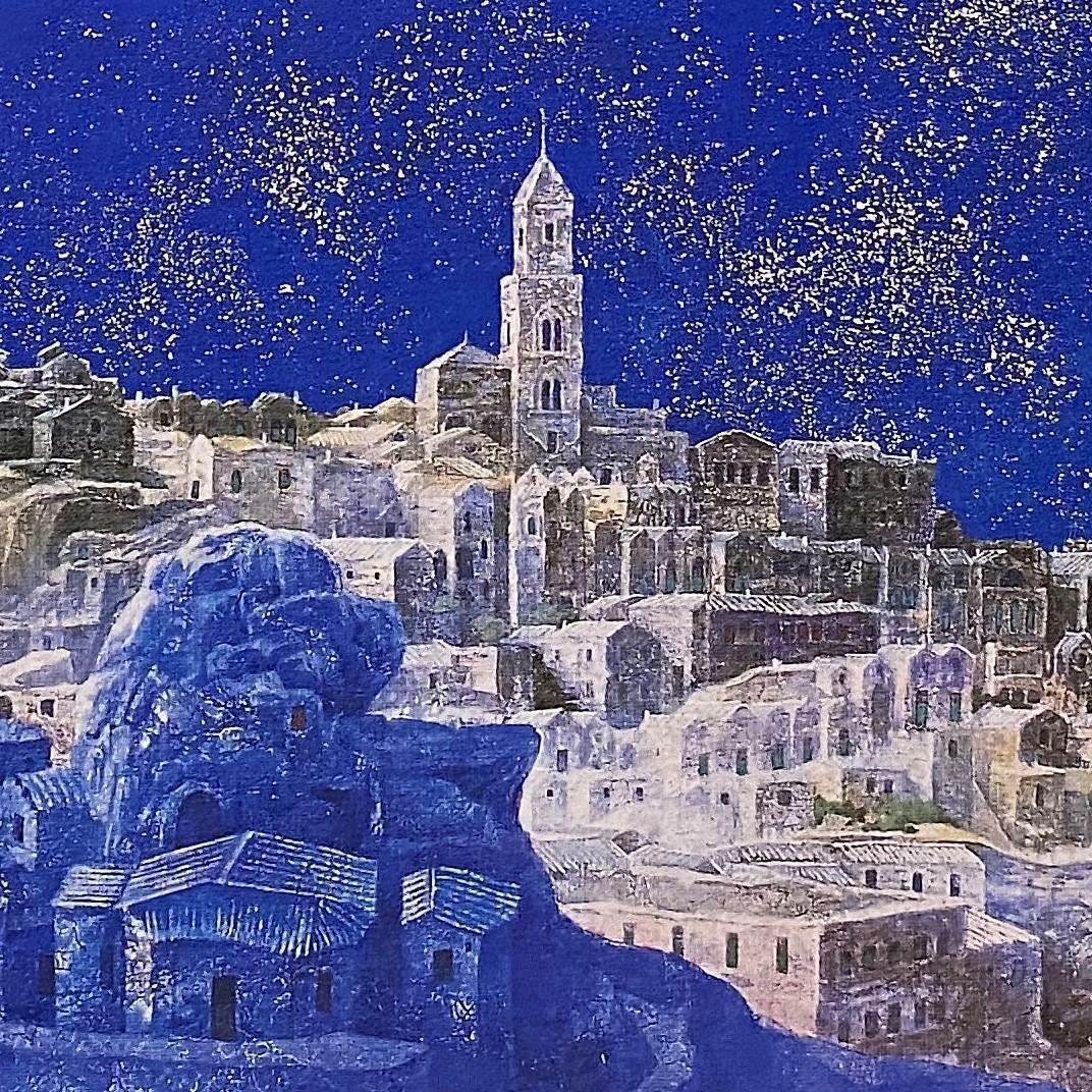 森本政文、【遥天】、希少な額装用画集より、新品額装付、状態良好