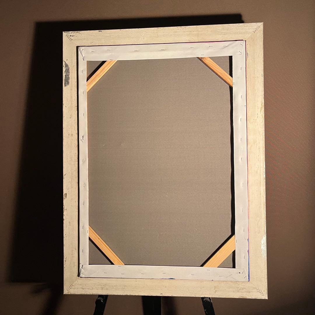 ☆秀作☆ 手書き油絵 朱に染まる睡蓮 額付 肉筆絵画 インテリア 油彩画