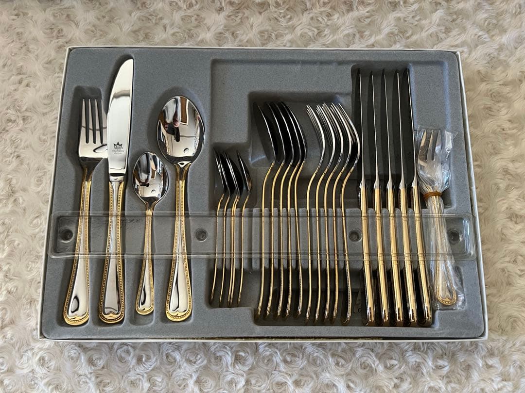 SBS社製　ゾーリンゲン　金彩　カトラリーセット　ディナーセット〈30本セット〉