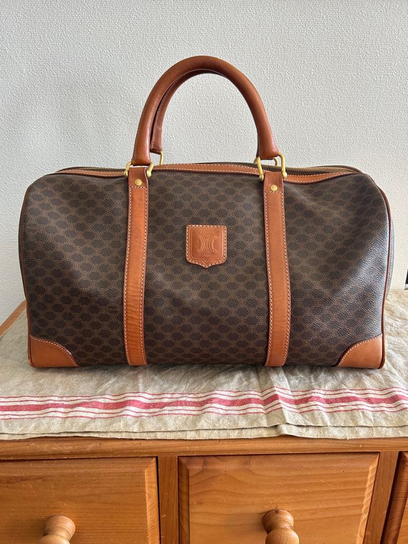 セリーヌCELINEマカダム柄ボストンバッグ　ヴィンテージ