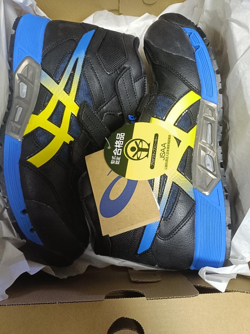 ASICS 安全靴 ブラック/イエロー/ブルー