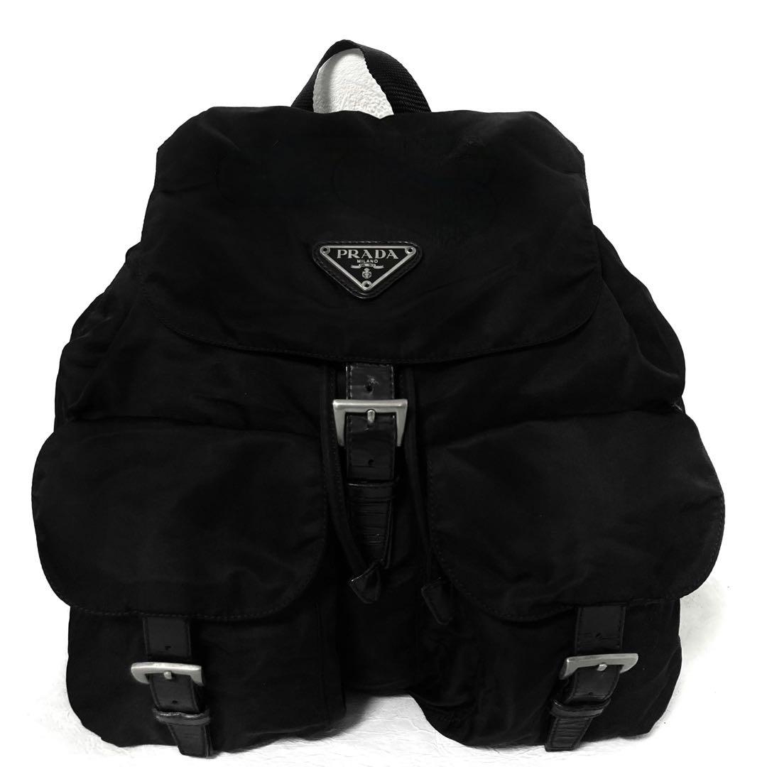 良品　PRADA プラダ　リュック　バックパック　ナイロン　A4 ブラック　黒 ☆PRADA☆ナイロン スモール バックパック (PRADA/バックパック