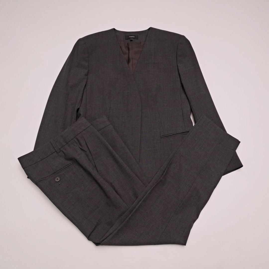 美品 セオリー セットアップ パンツスーツ 総裏 グレー サイズ2*UC48