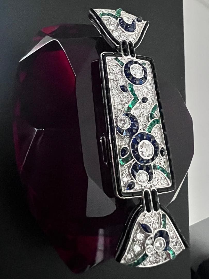 Vintage K18 WGダイヤモンド ブローチ Brooch 約19g A24549-VICTORIAN-DIAMOND-