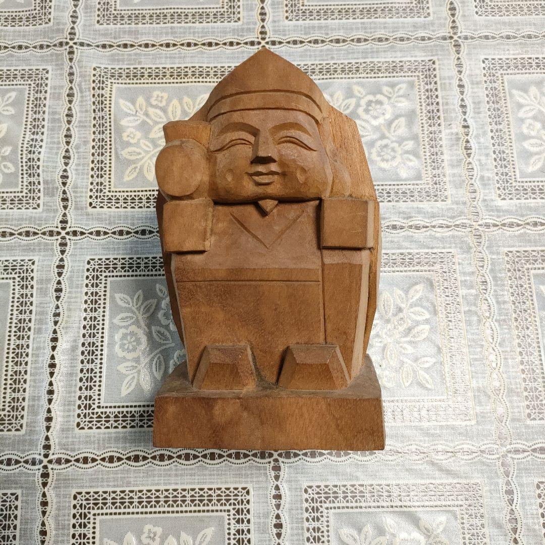 佐々木千秋　一刀彫木彫『大黒天』 2026年最新】大黒 一刀彫の人気アイテム - メルカリ