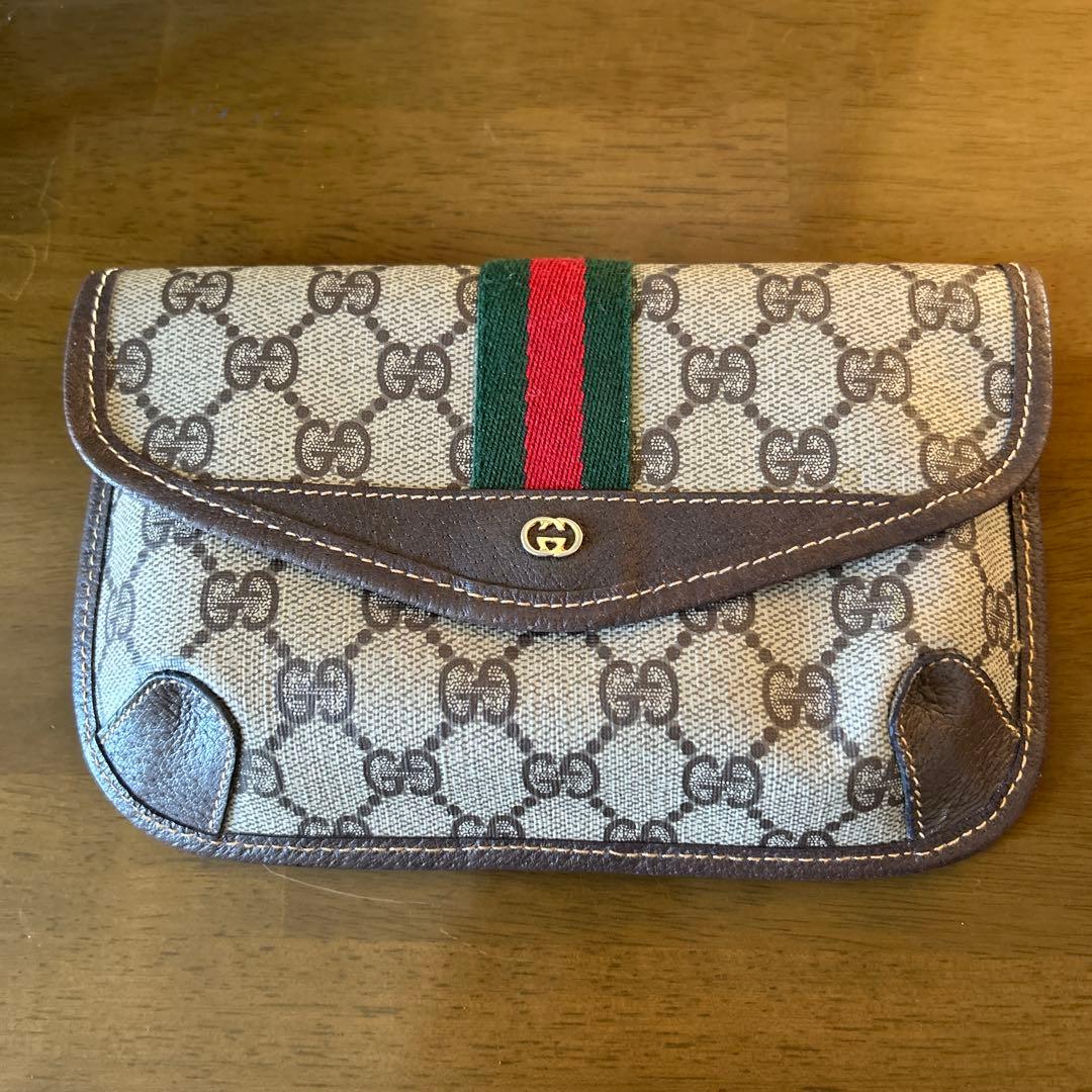 GUCCI GGキャンバス 薄型ポーチ GUCCI（グッチ） （未使用 展示品）グッチ インターロッキングG